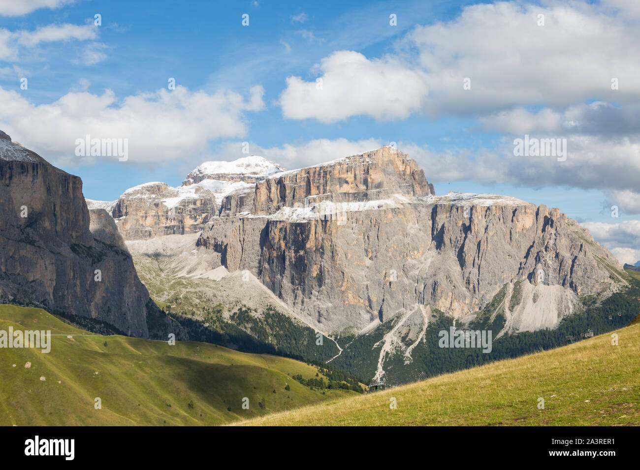 Sella mountain group in UNESCO world heritage Dolomites Stock Photo