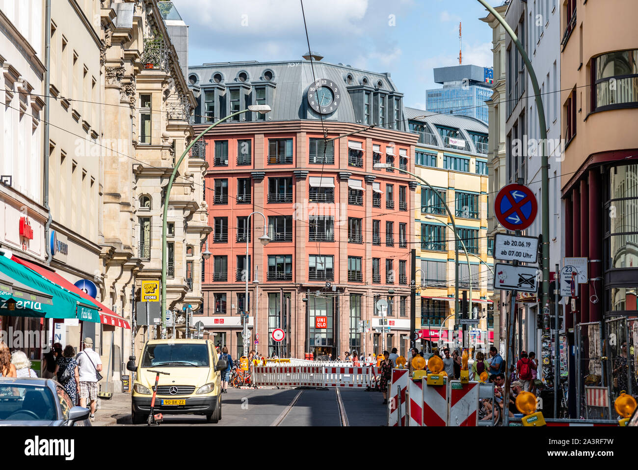Berlin, Germany - July 27, 2019: Street view in Scheunenviertel, in