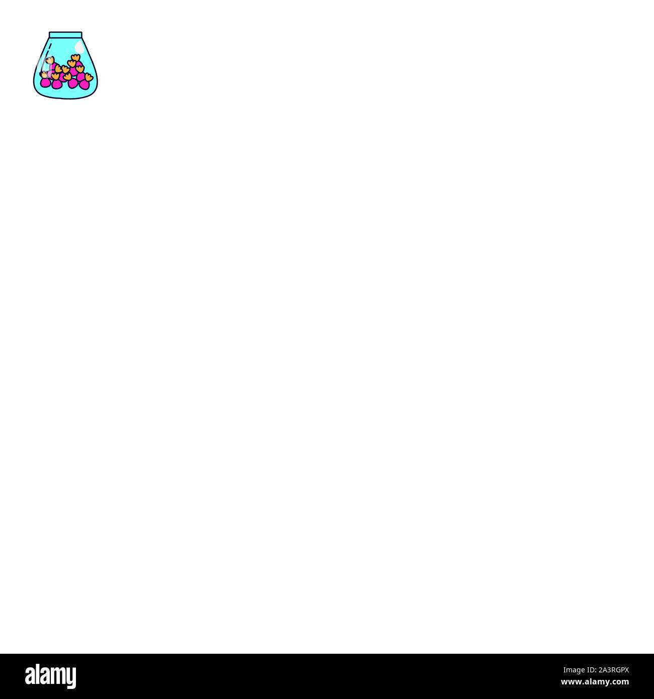 glass jar packing sweet and candies icon line fill illustration Stock ...