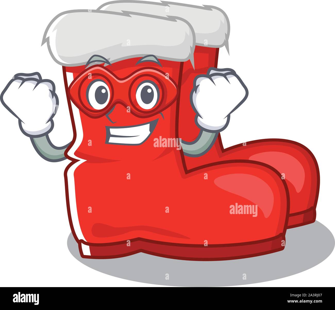 Super hero santa boots on cartoon shoe rack Stock Vector Image & Art