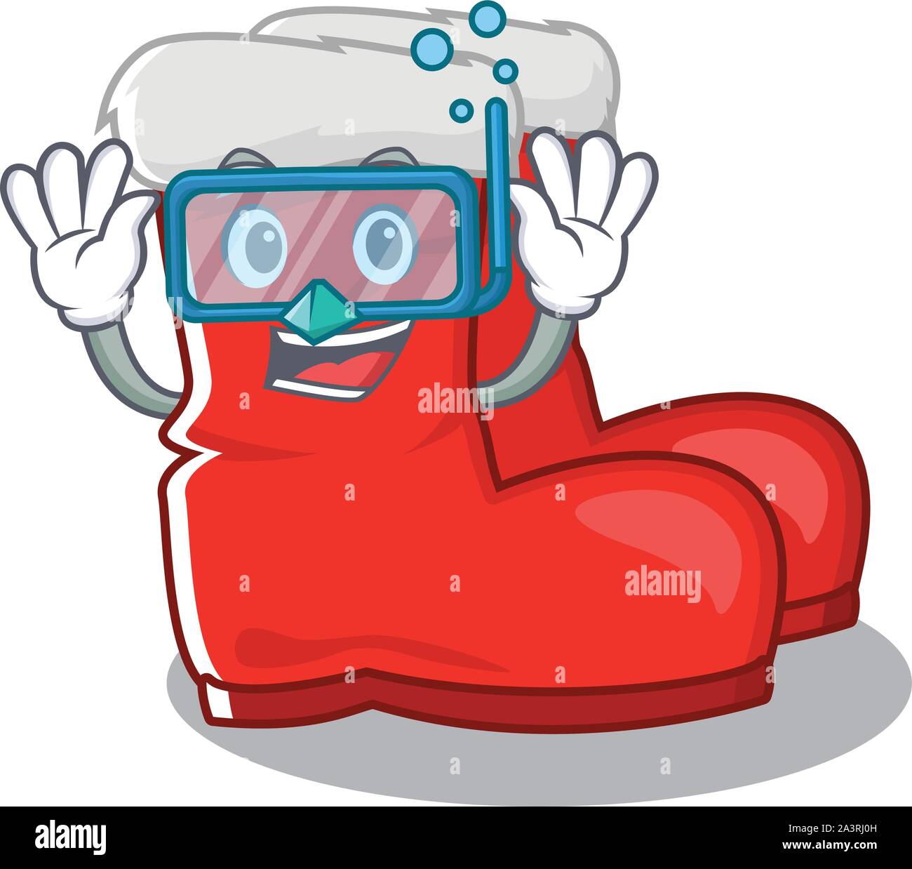 Diving santa boots on cartoon shoe rack Stock Vector Image & Art Alamy