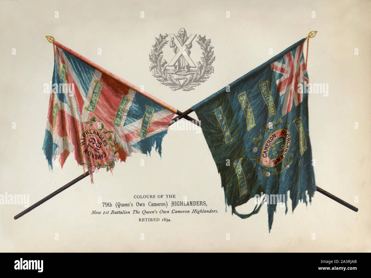 The Queens Own Cameron Highlanders 1st Battalion Queens Colours Flag