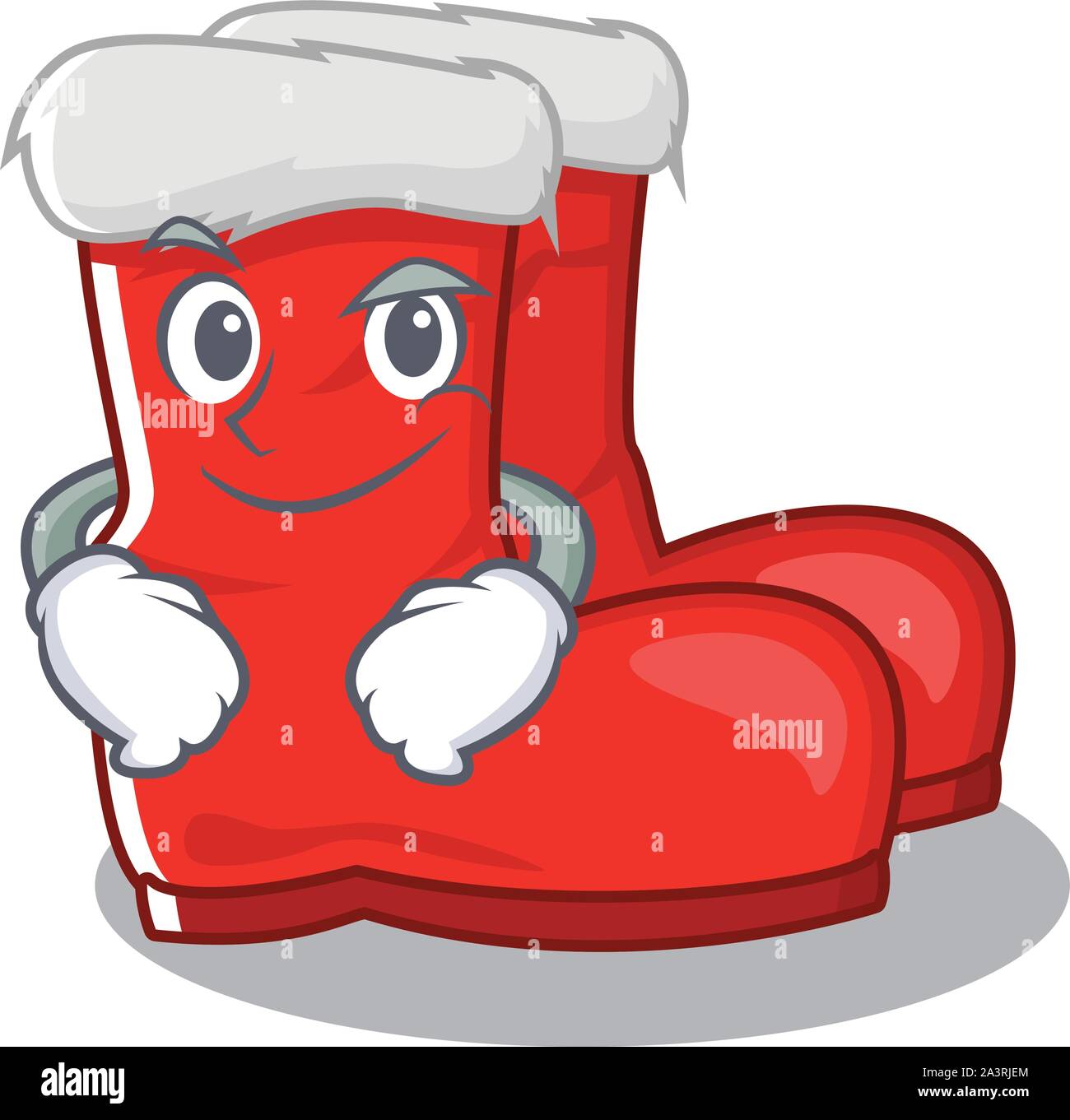 Smirking santa boots on cartoon shoe rack Stock Vector Image & Art Alamy