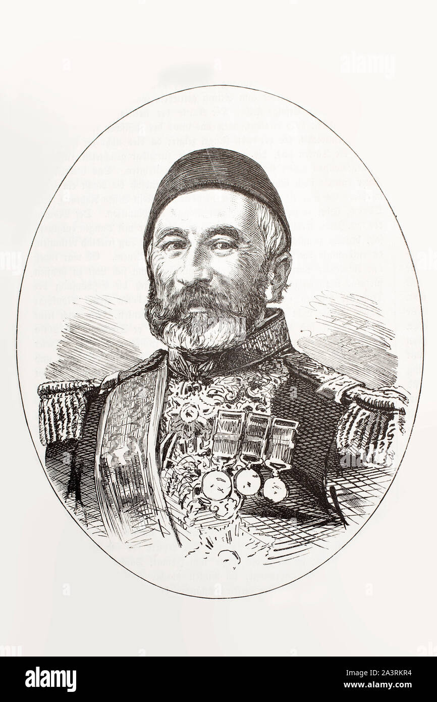 Russian-Turkish war of 1877-1878. Dervish-pasha (1817-96), Turkish general and diplomat. Stock Photo