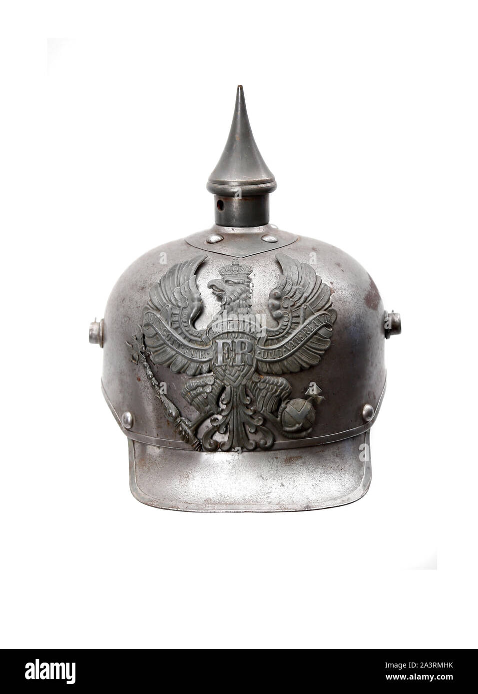 Prussian Line Kurassier (cuirassiers) steel helmet. 19th century. Germany Stock Photo