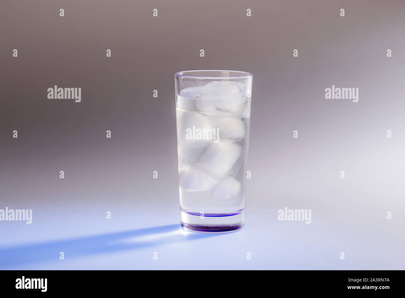 Studio picture of glass with ice water (with clipping path) Stock Photo