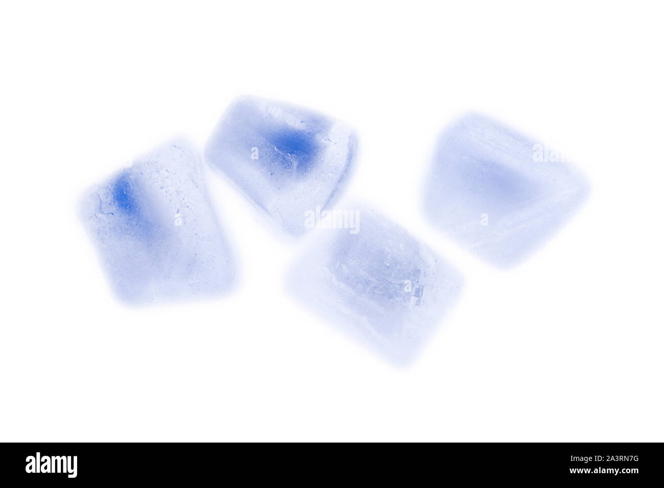 Natural cubes of ice. Studio picture of natural ice cubes. Stock Photo