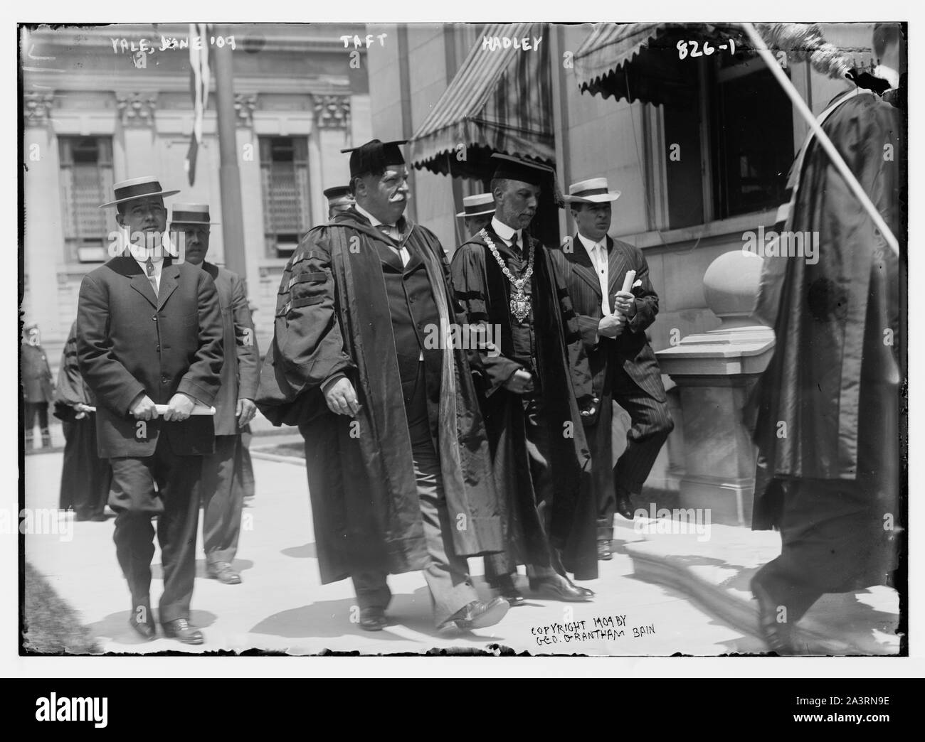 Taft and Hadley in academic dress at Yale, New Haven, Conn Stock Photo
