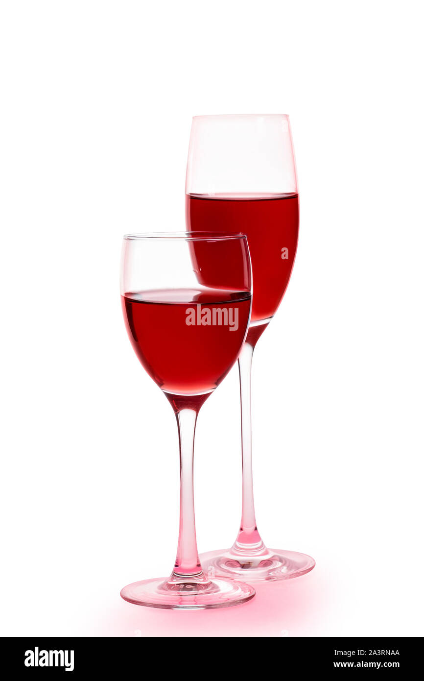 Red wine glass wth clipping path on uniform background Stock Photo