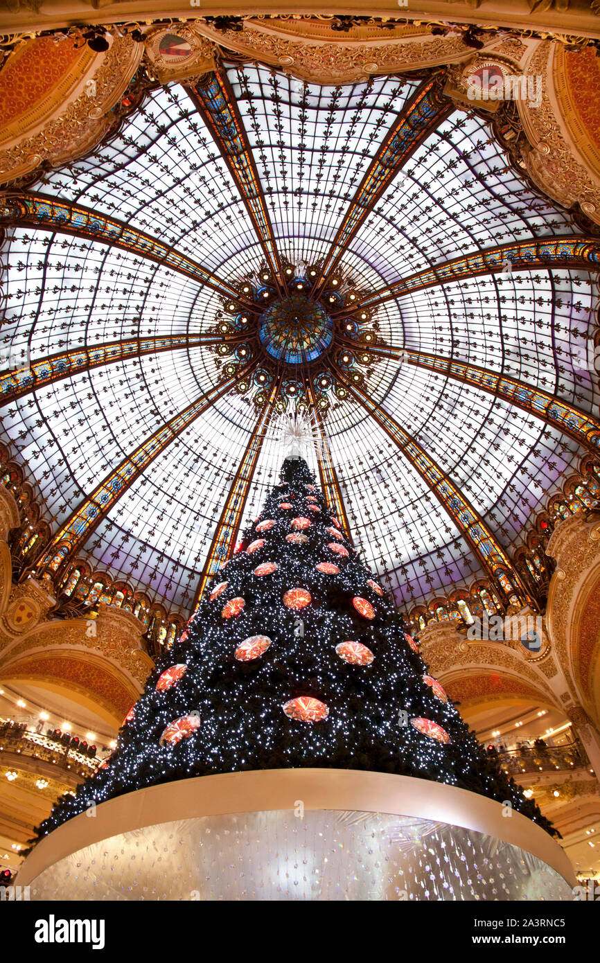 Beautiful Christmas tree in Paris. France Stock Photo