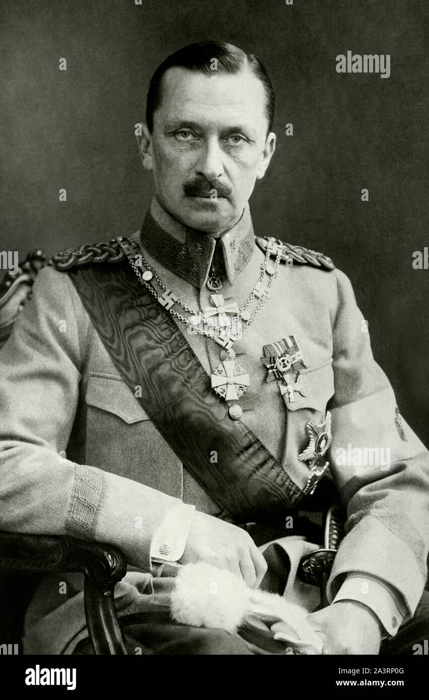 Baron Carl Gustaf Emil Mannerheim (1867 – 1951) was a Finnish military leader and statesman. Mannerheim served as the military leader of the Whites in Stock Photo