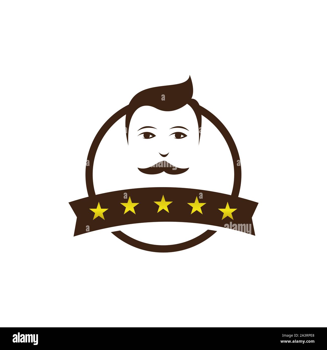 five stars barber shop logo design Vector vintage Badge Hairdresser Logo Stock Vector