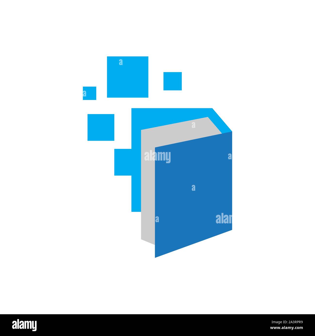 pixel book ebook logo design vector Electronic Library icon Stock Vector