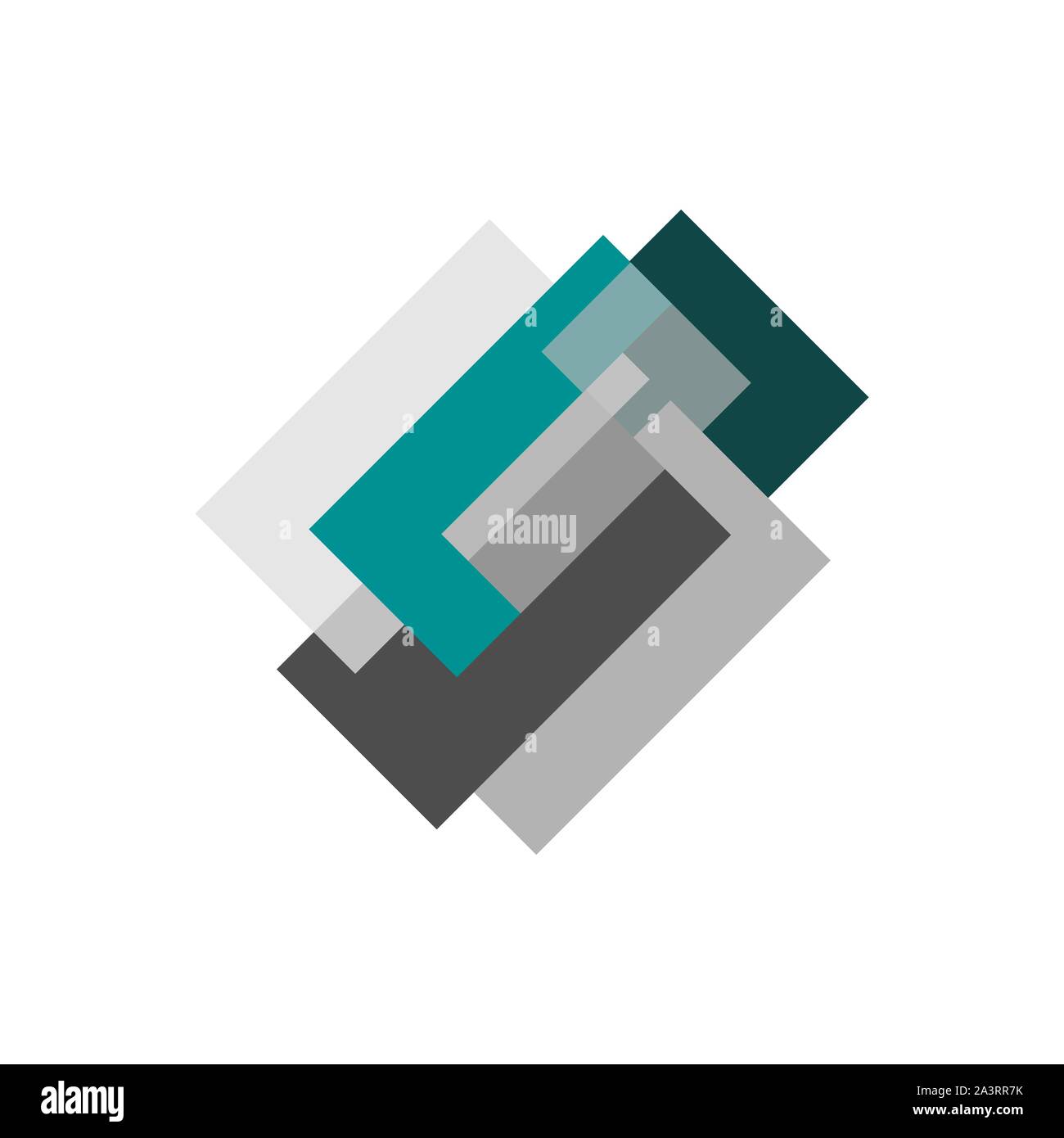 popular geometric shape stacked square shape logo design element vector template Stock Vector