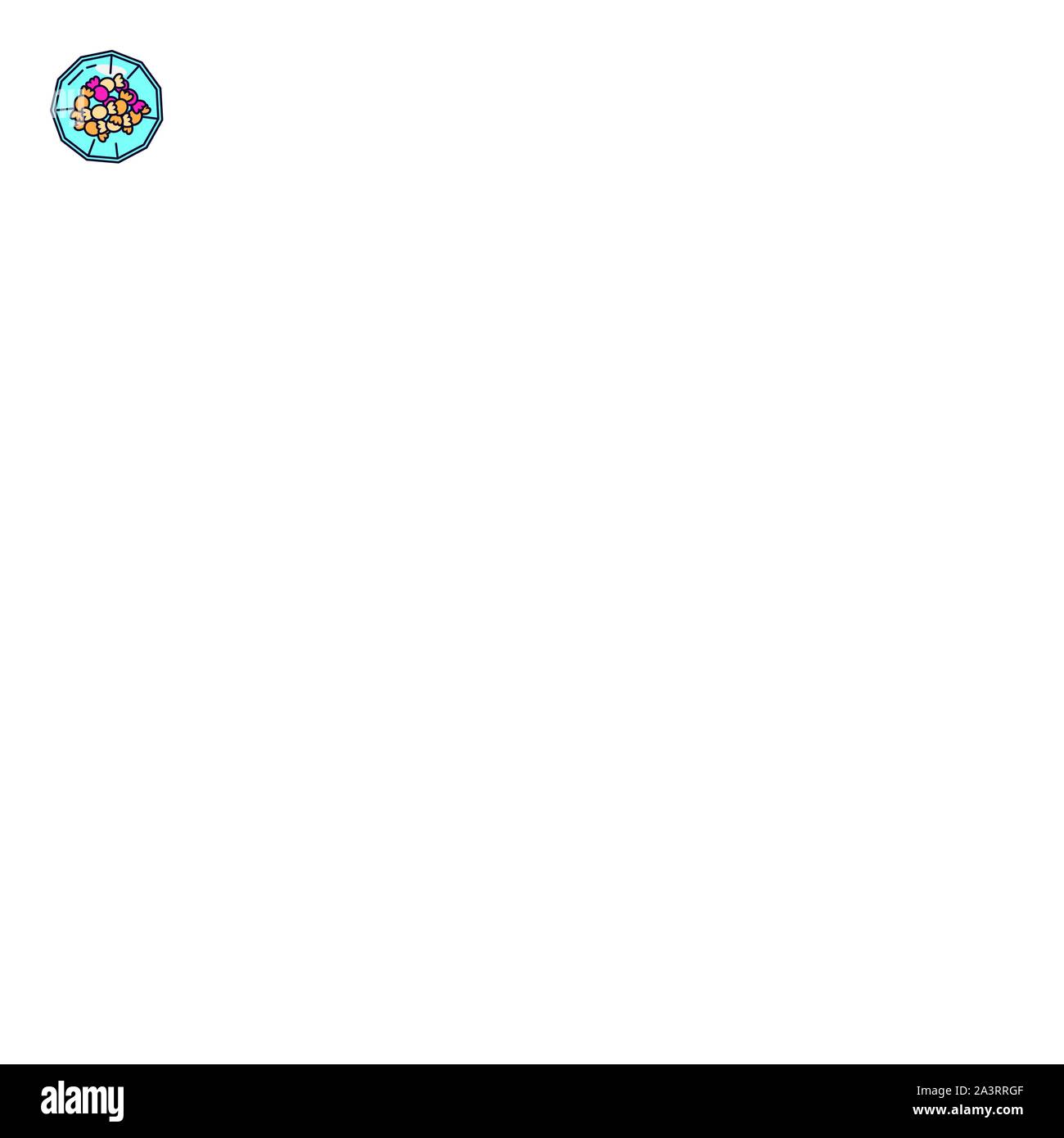 glass wrapped sweet and candies icon line fill illustration Stock ...