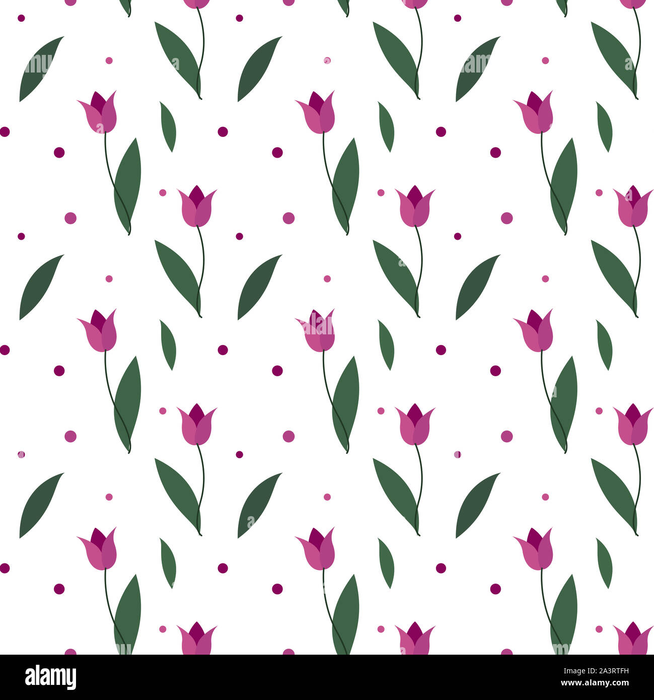 Tulips seamless pattern. simple background. Modern flower design