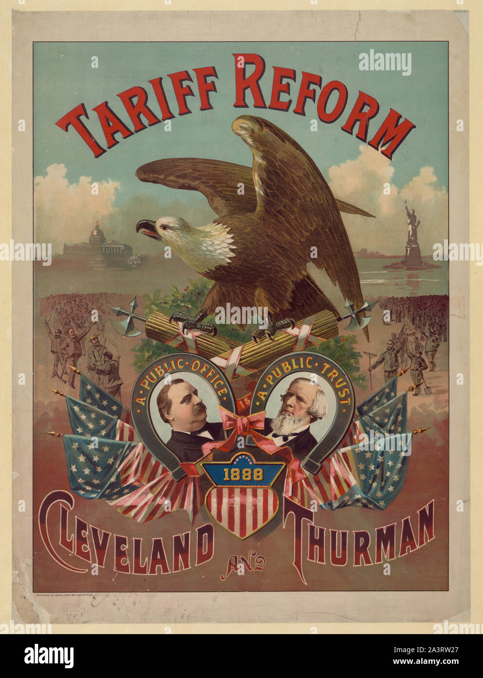 Tariff reform. Cleveland and Thurman Stock Photo