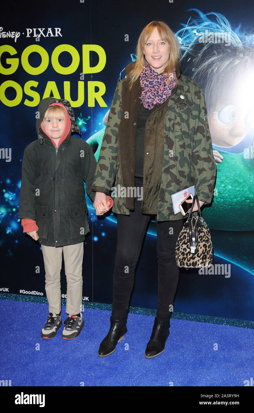 Photo Must Be Credited ©Kate Green/Alpha Press 079965 22/11/2015 Jade Parfitt and son Jackson at the UK Gala Screening of movie The Good Dinosaur held at Picturehouse Central in London. Stock Photo