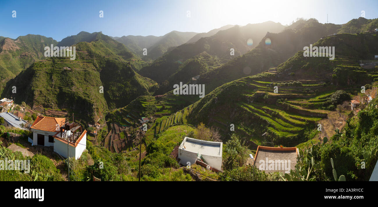 The village of El Batan in the heart of the Anaga Mountains Tenerife, Spain. Stock Photo