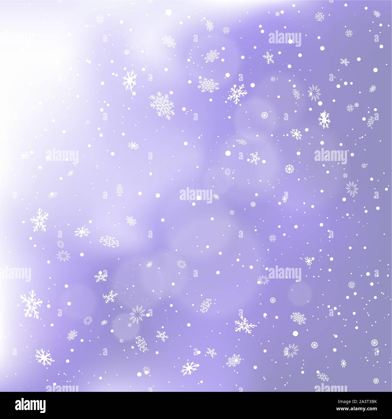 snowfall on blue snowy clouds backdrop Stock Vector