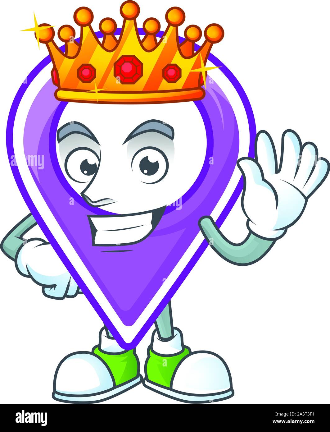 King pin location cartoon on white background Stock Vector Image & Art