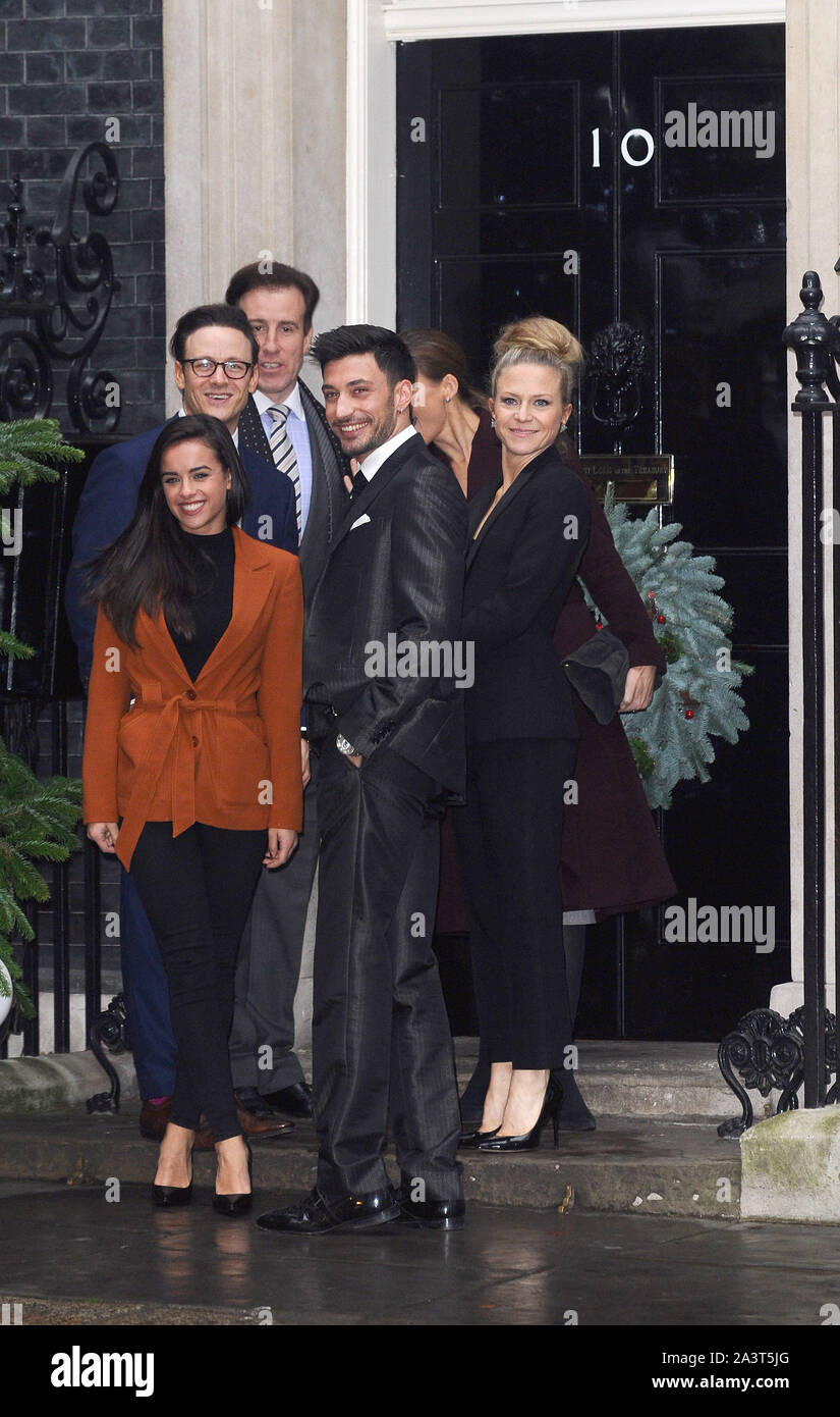 Photo Must Be Credited ©Kate Green/Alpha Press 079965 15/12/2015 Georgia May Foote, Kevin Clifton, Anton Du Beke, Giovanni Pernice, Katie Derham and Kellie Bright at the Starlight Children Foundation Christmas Party at Number 11 Downing Street, London. Stock Photo