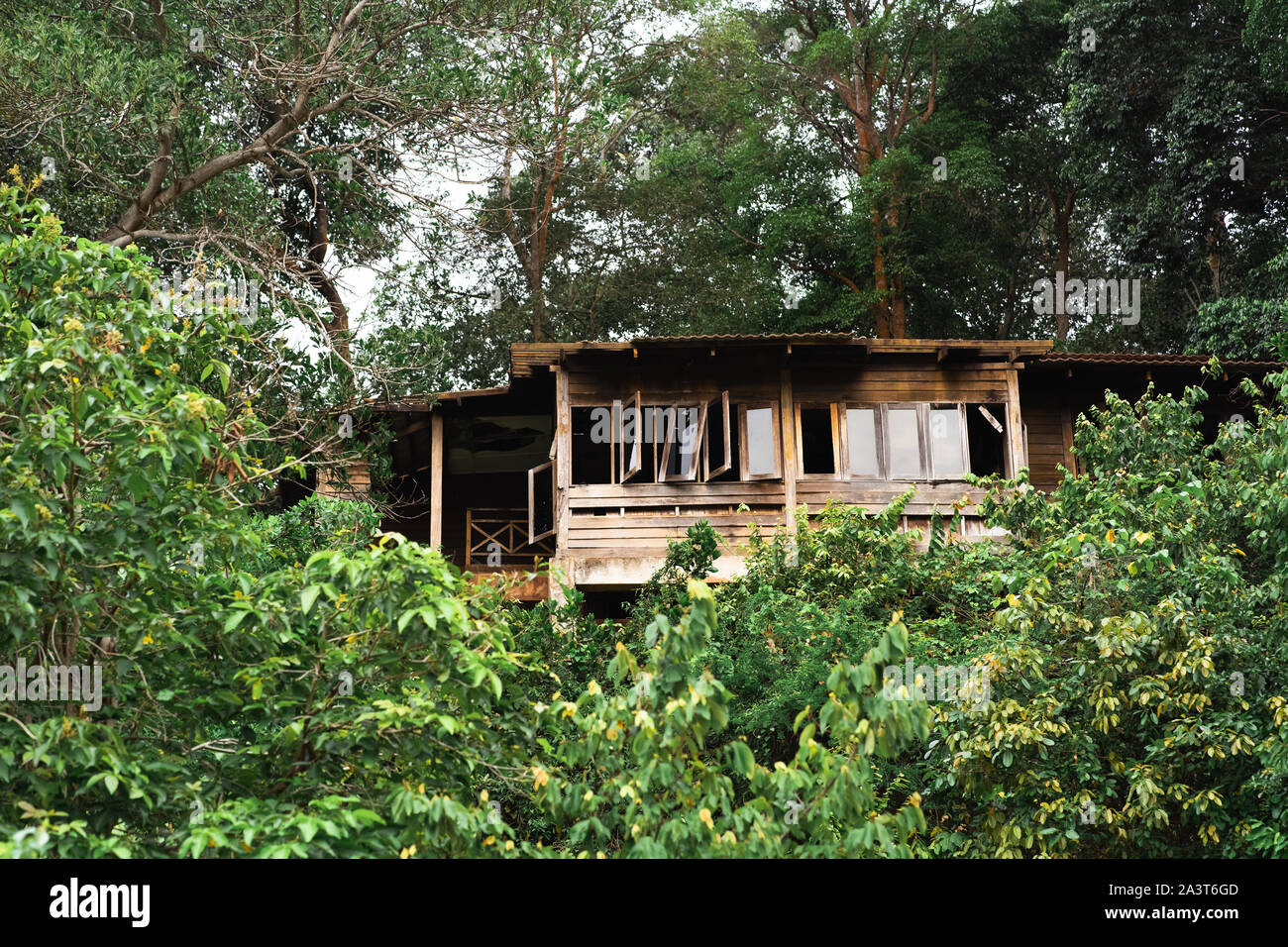 old abandoned wooden house by the beach Stock Photo - Alamy