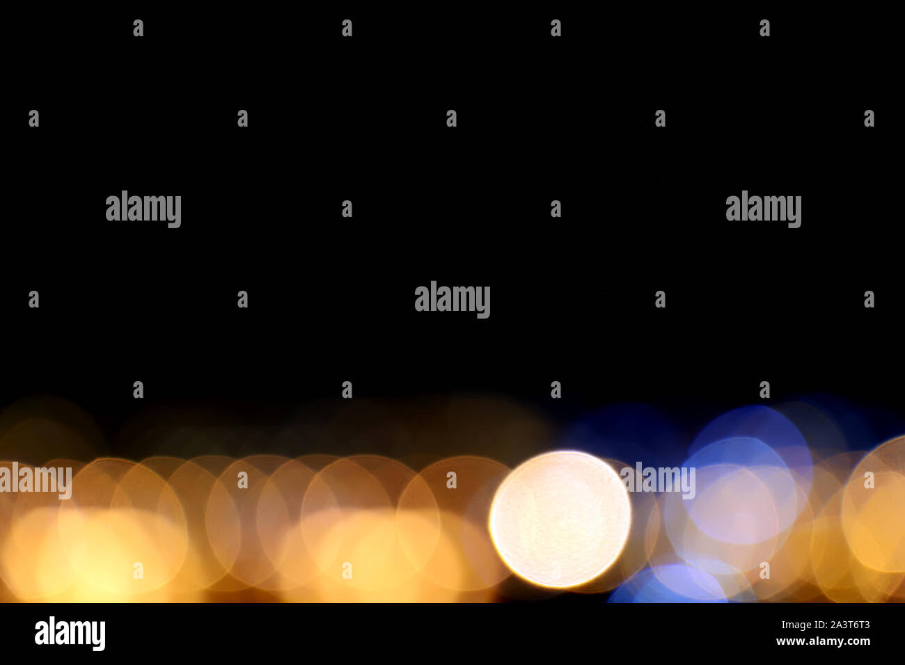Abstract blurred circle bokeh lights backgrounds, Colorful bokeh of city night light Stock Photo