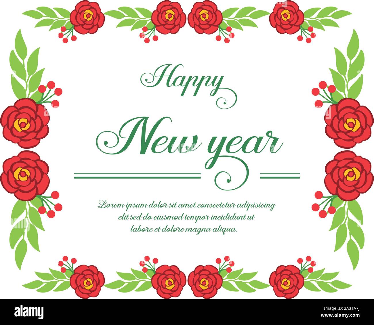 Rangoli in greeting card Happy New Year