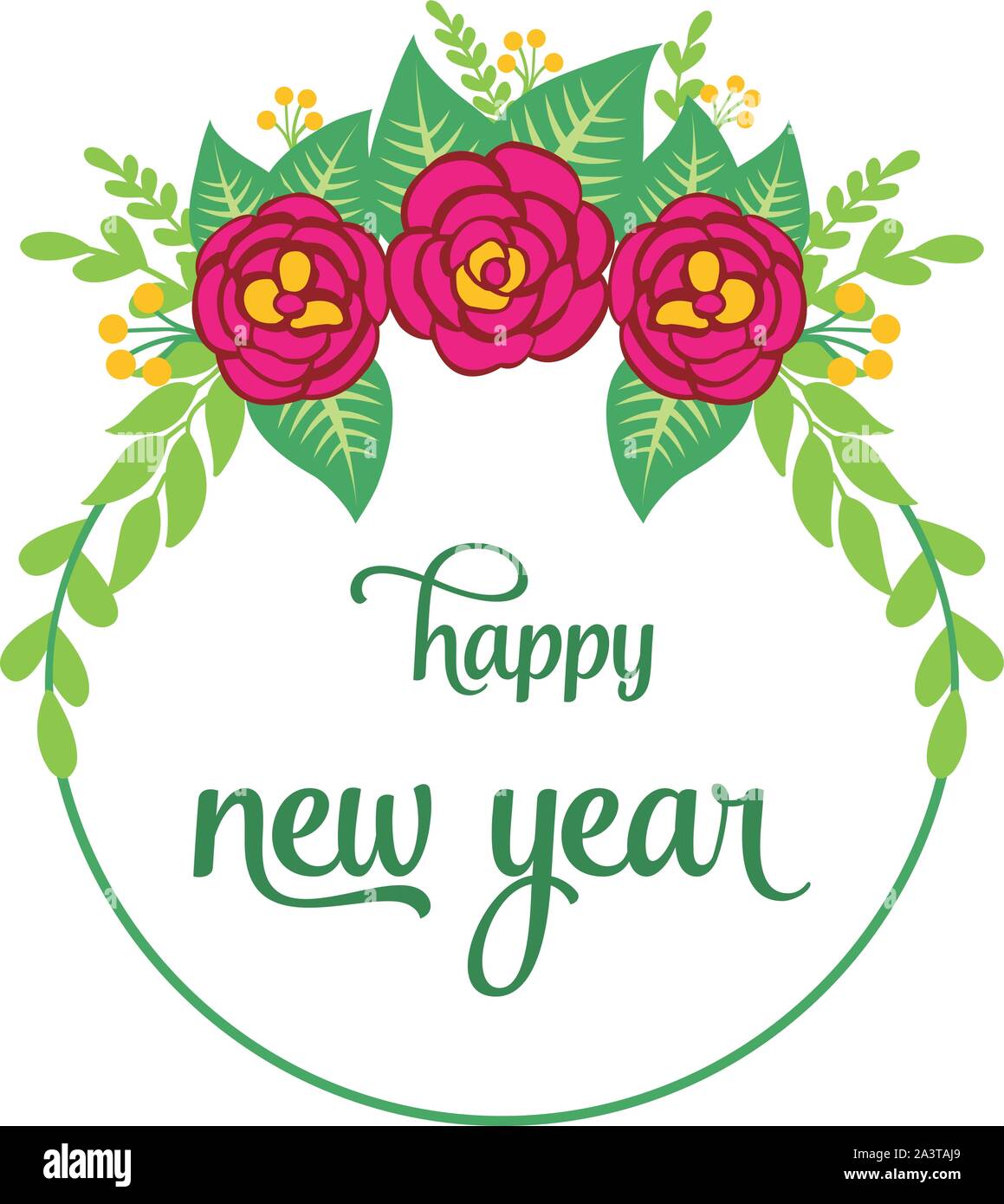 Wallpaper of pink rose flower frame with design banner happy new year ...
