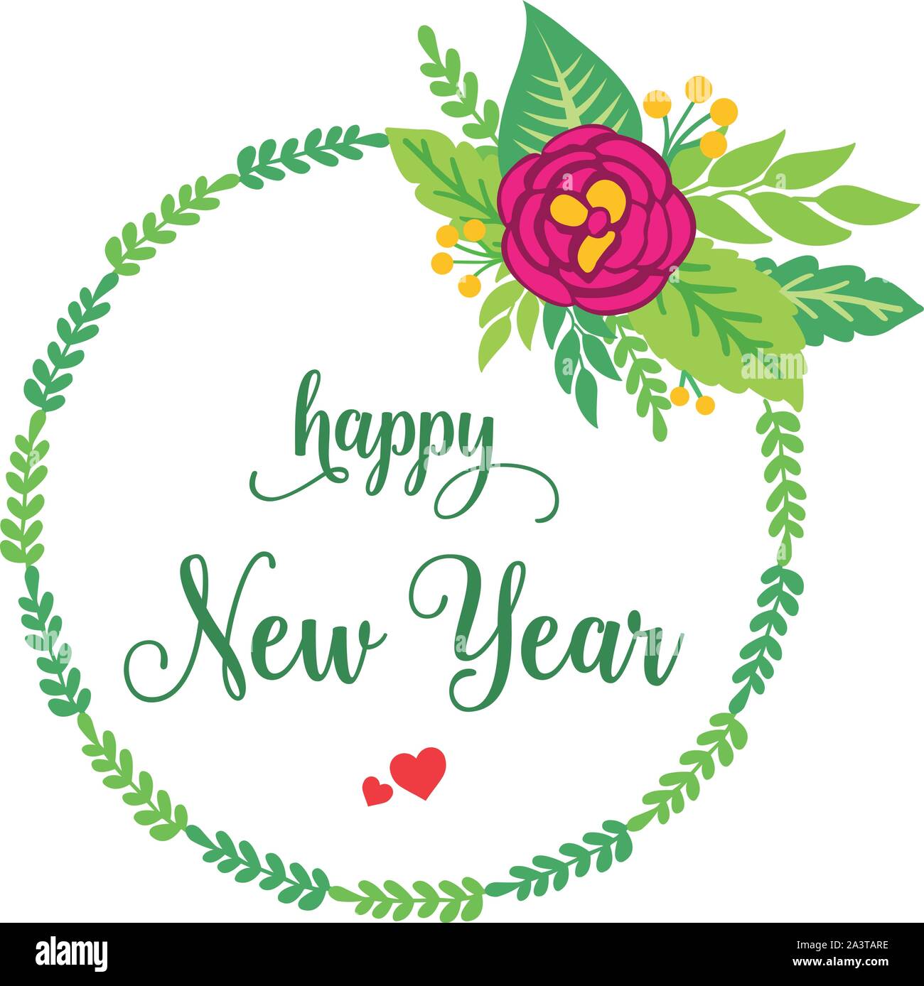 Wallpaper of pink rose flower frame with design banner happy new year.  Vector Stock Vector Image & Art - Alamy
