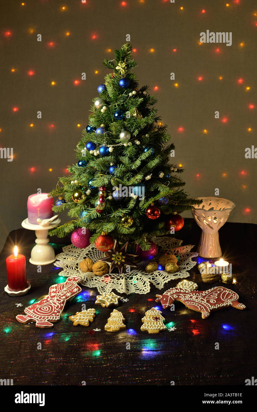 Burning lights fir tree hires stock photography and images Alamy