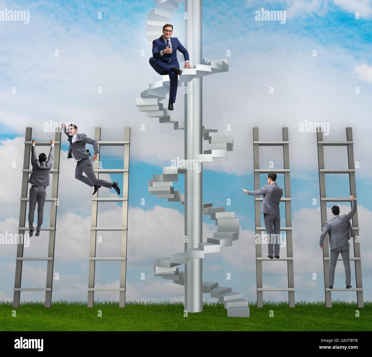 Competitive Pic The competition concept with businessman beating competitors Stock ...