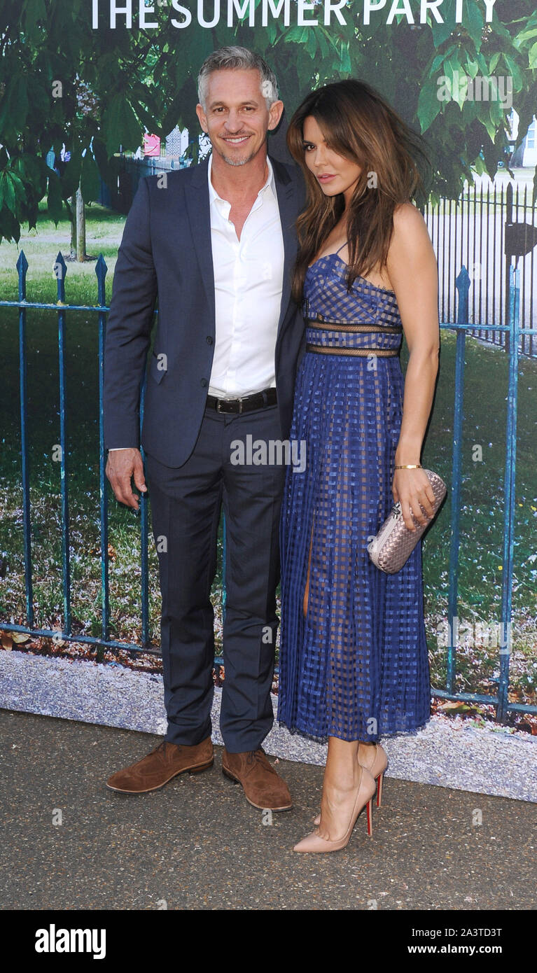Photo Must Be Credited ©Jeff Spicer/Alpha Press 079823 02/07/2015 Gary Lineker and Danielle Bux Lineker The Serpentine Summer Party Kensington Gardens London Stock Photo
