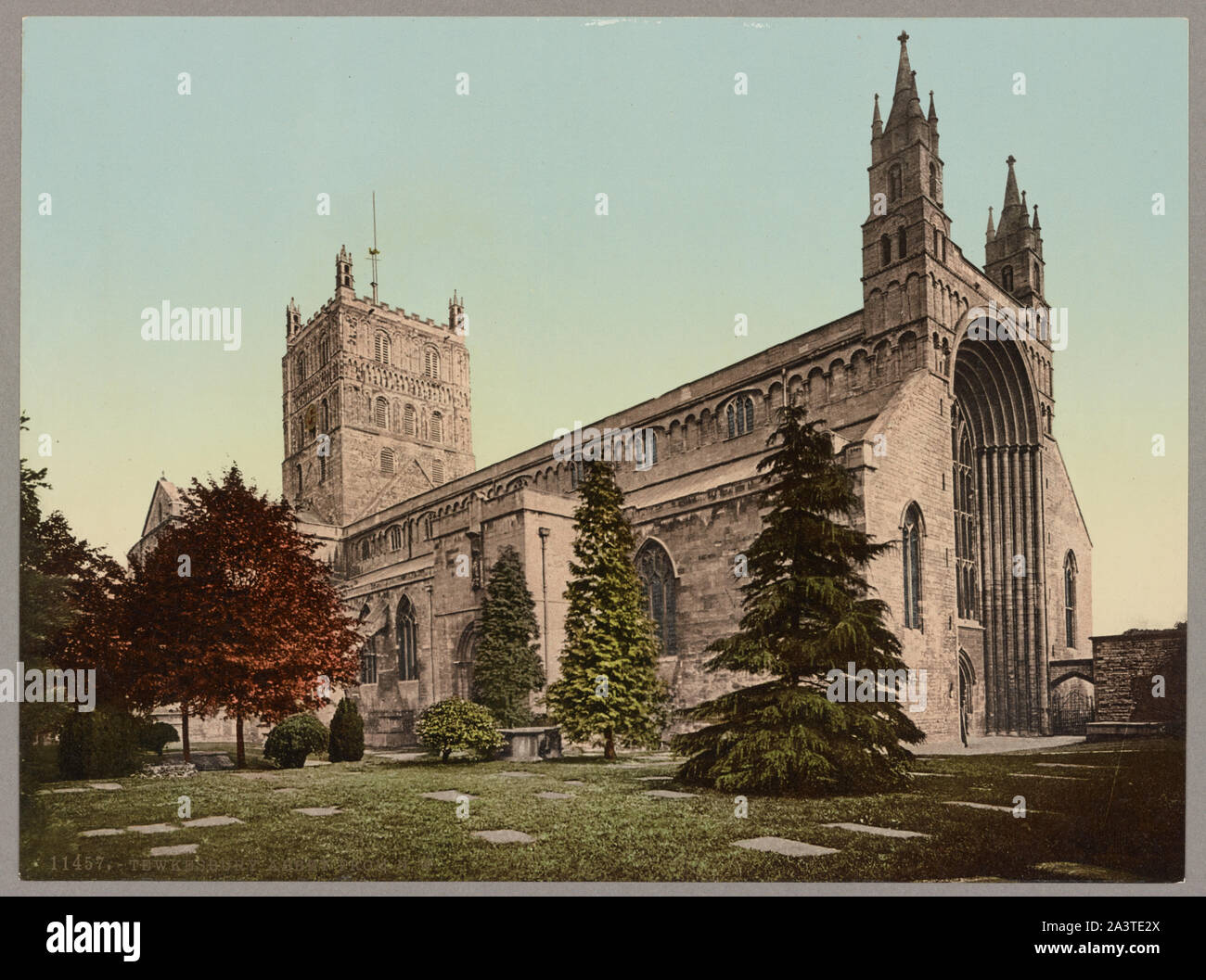 Tewkesbury Abbey from N.W. Stock Photo
