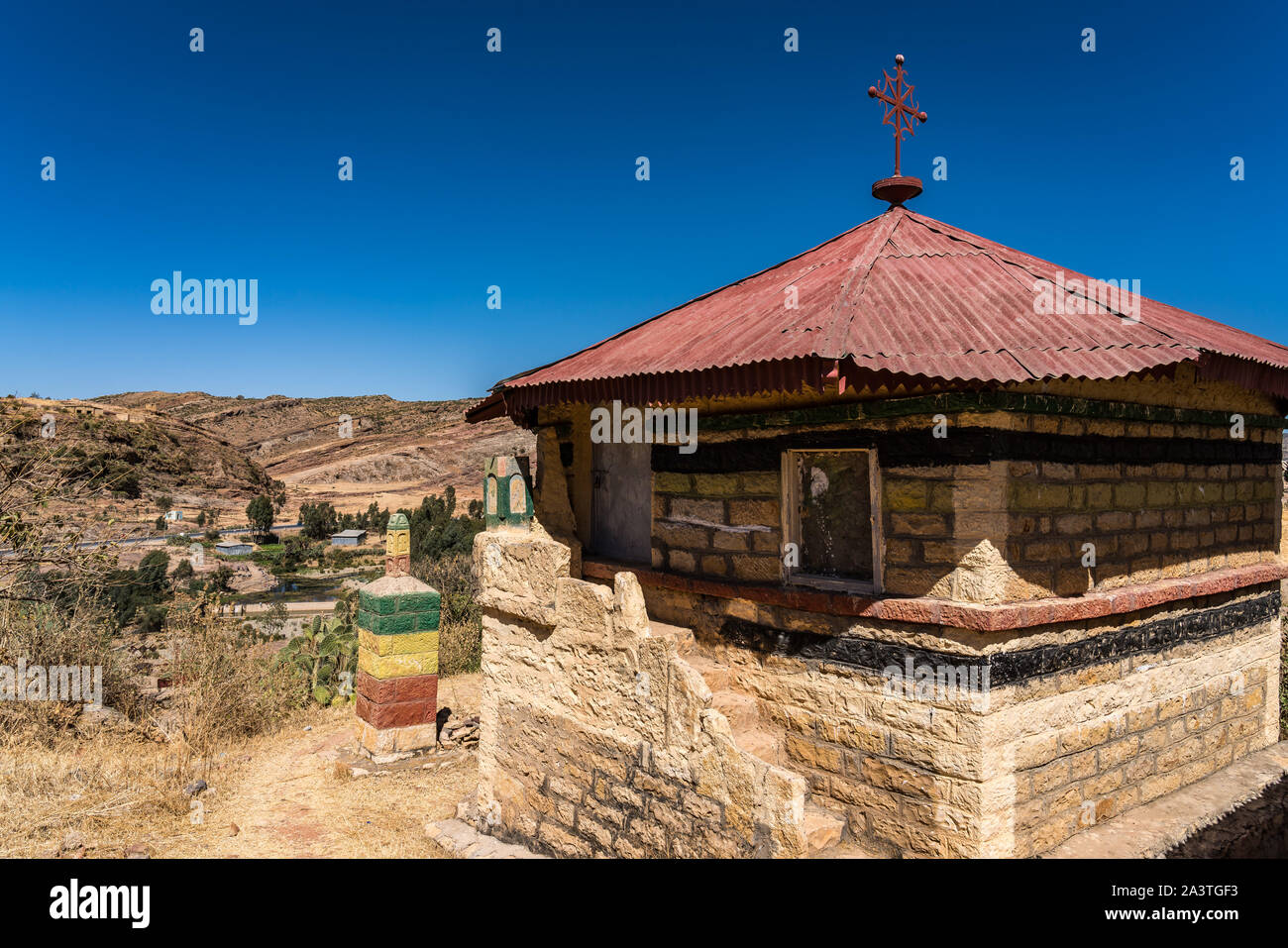 The rocky church of Wukro Cherkos in Ethiopia Stock Photo