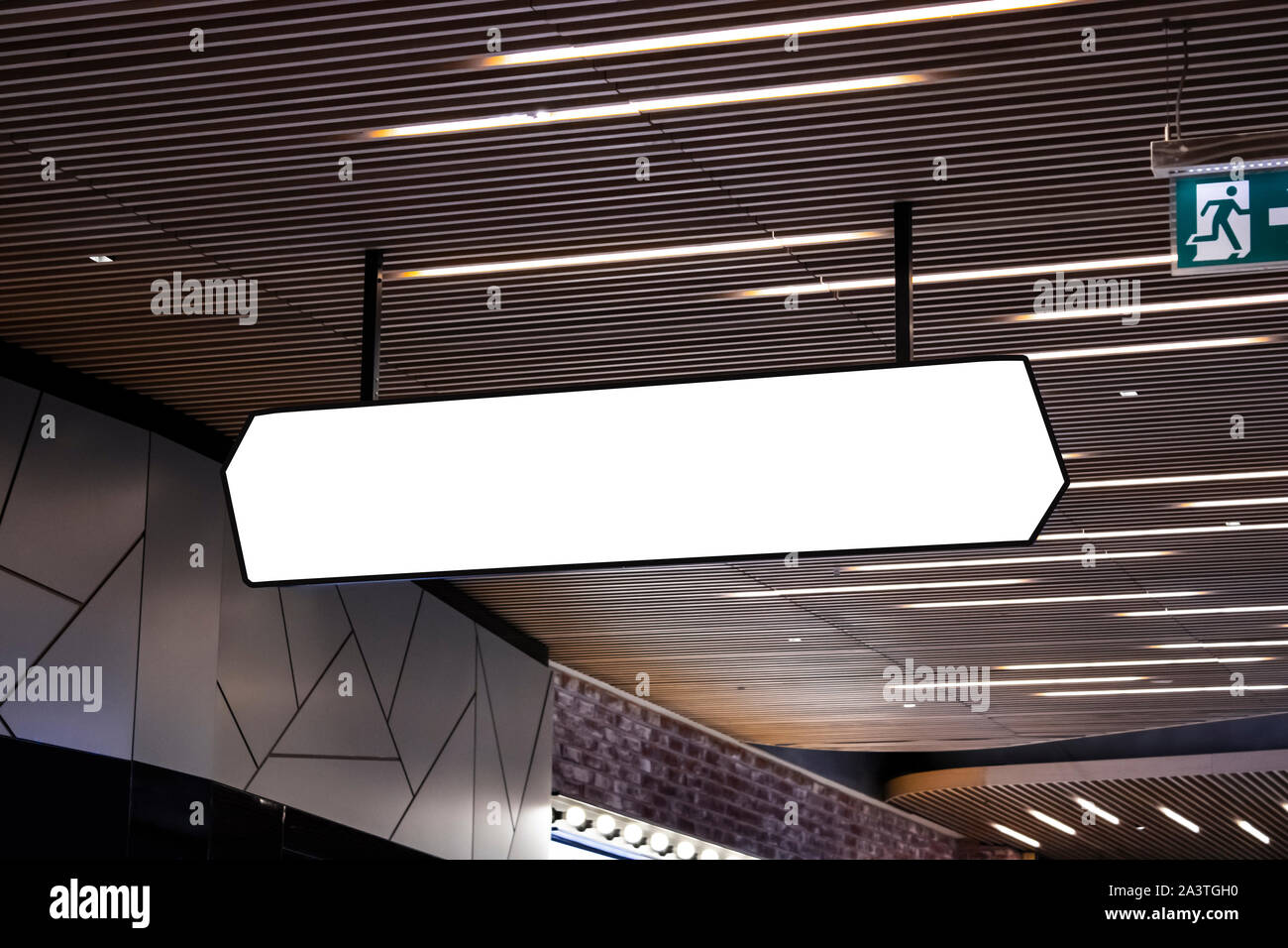 signboard mockup and template empty frame for logo and text on the ...