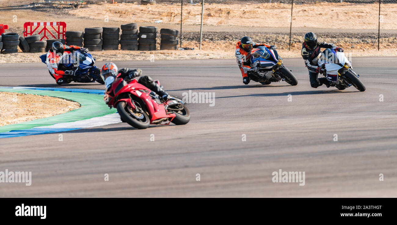 competition, motorcycle racer rides on a sports track Stock Photo - Alamy