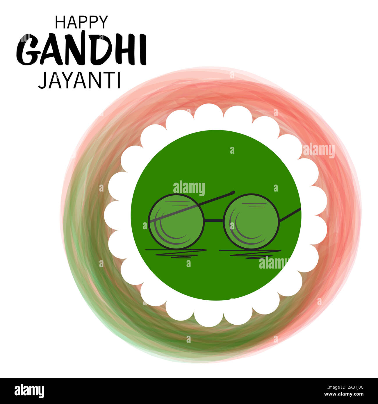 illustration of a background or poster for Happy Gandhi Jayanti or 2nd October. Stock Photo