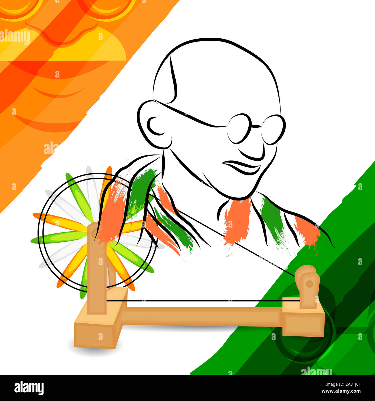 A abstract illustration to wish Happy Gandhi Jayanti - Download Graphics &  Vectors
