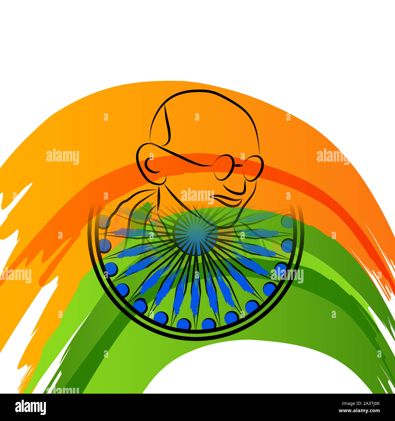 illustration of a background or poster for Happy Gandhi Jayanti or 2nd  October Stock Photo - Alamy