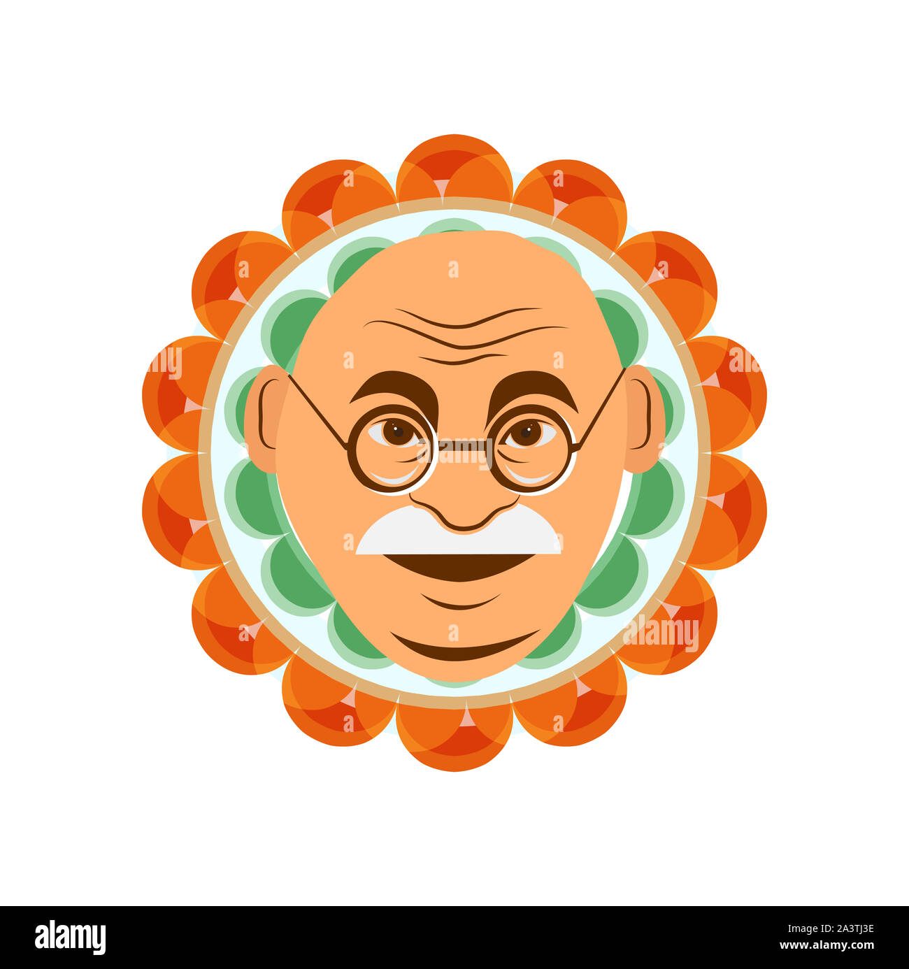 illustration of a background or poster for Happy Gandhi Jayanti or 2nd October. Stock Photo