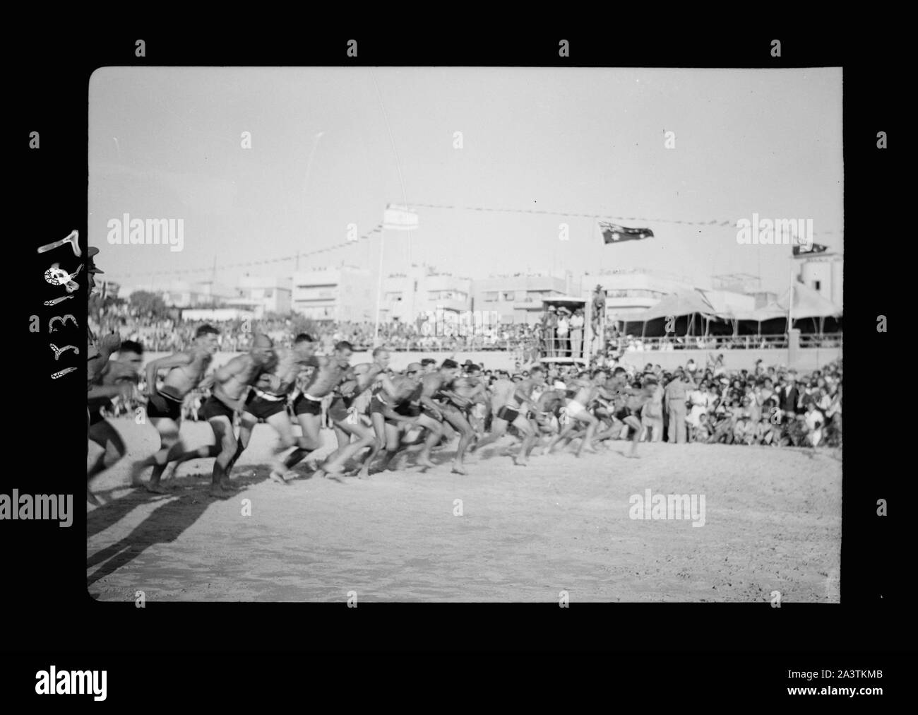 The A.I.F. [i.e., Australian Imperial Force] Surf Carnival display at Tel-Aviv Stock Photo