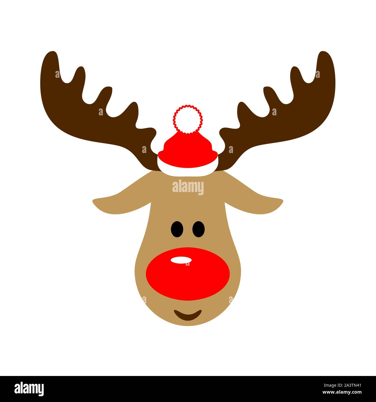 Christmas or New Year deer in Santa Claus hat Stock Vector Image & Art ...