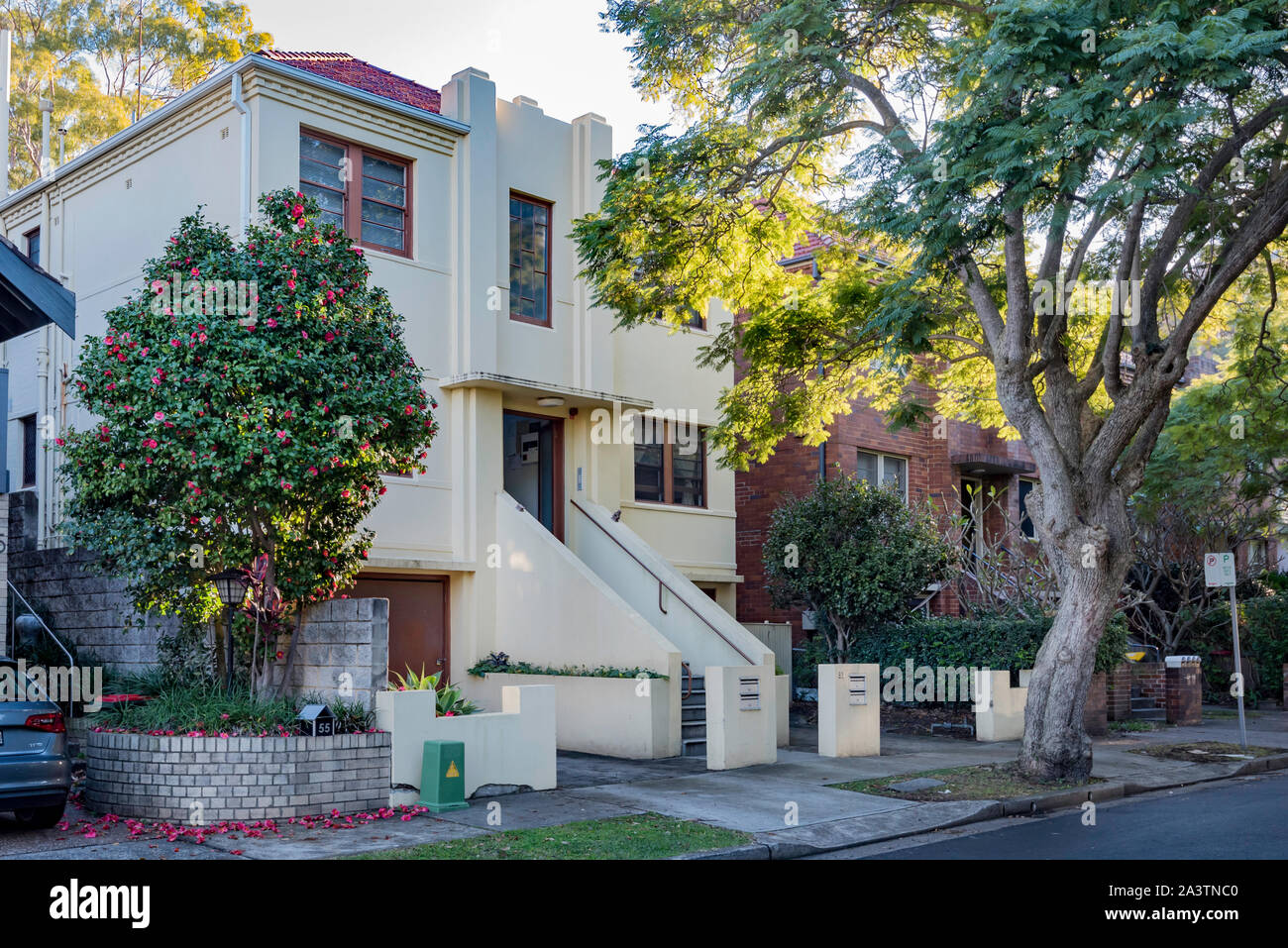 Early australian apartments architecture hires stock photography and