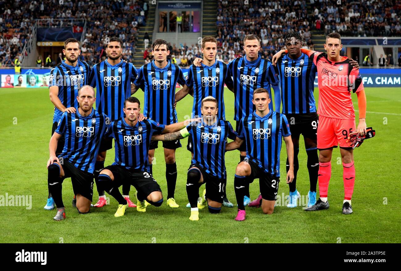 MILAN, ITALY - October 1, 2019: Atalanta team line up prior to the match  UEFA Champions League 2019/2020 ATALANTA v SHAKHTAR DONETSK at San Siro  Stad Stock Photo - Alamy