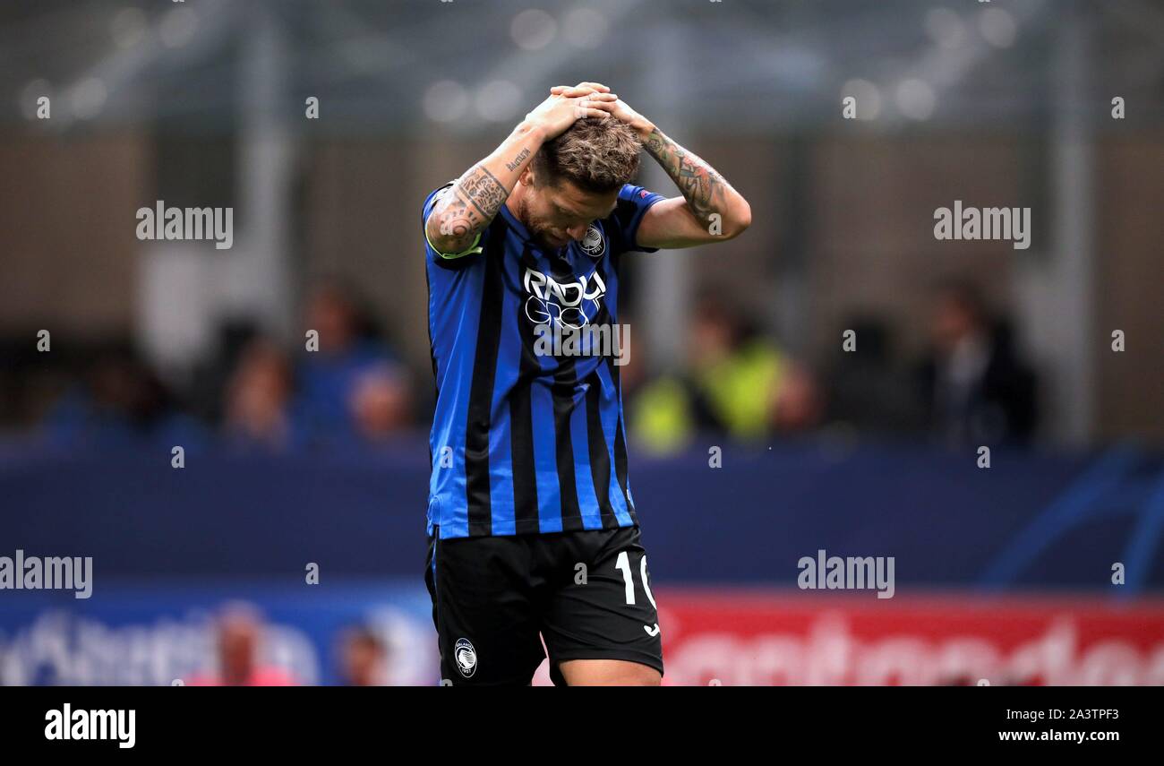 MILAN, ITALY - October 1, 2019:  Alejandro Gomez shows his dejection during the UEFA Champions League 2019/2020 ATALANTA v SHAKHTAR DONETSK at San Sir Stock Photo