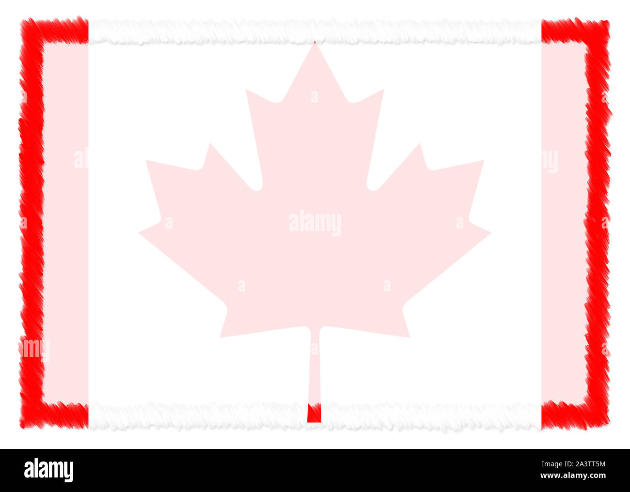 Border made with Canada national flag. Brush stroke frame. Template elements for your