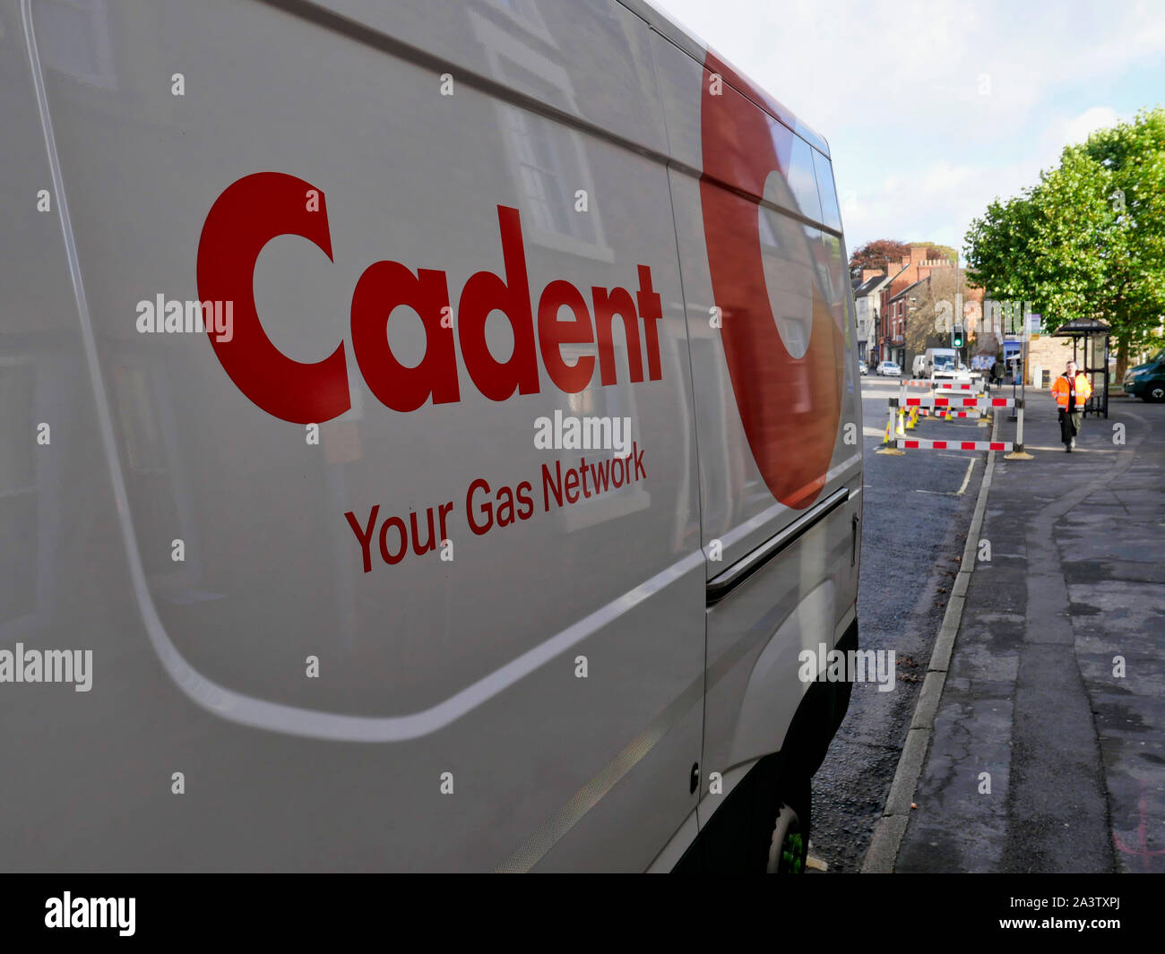 NEWS UK: Day 3 - Cadent Gas engineers working to fix the gas supply to Wirksworth, Derbyshire as it was cut off to 1000 - 1500 homes when a burst water mains flooded the gas supply system. Stock Photo