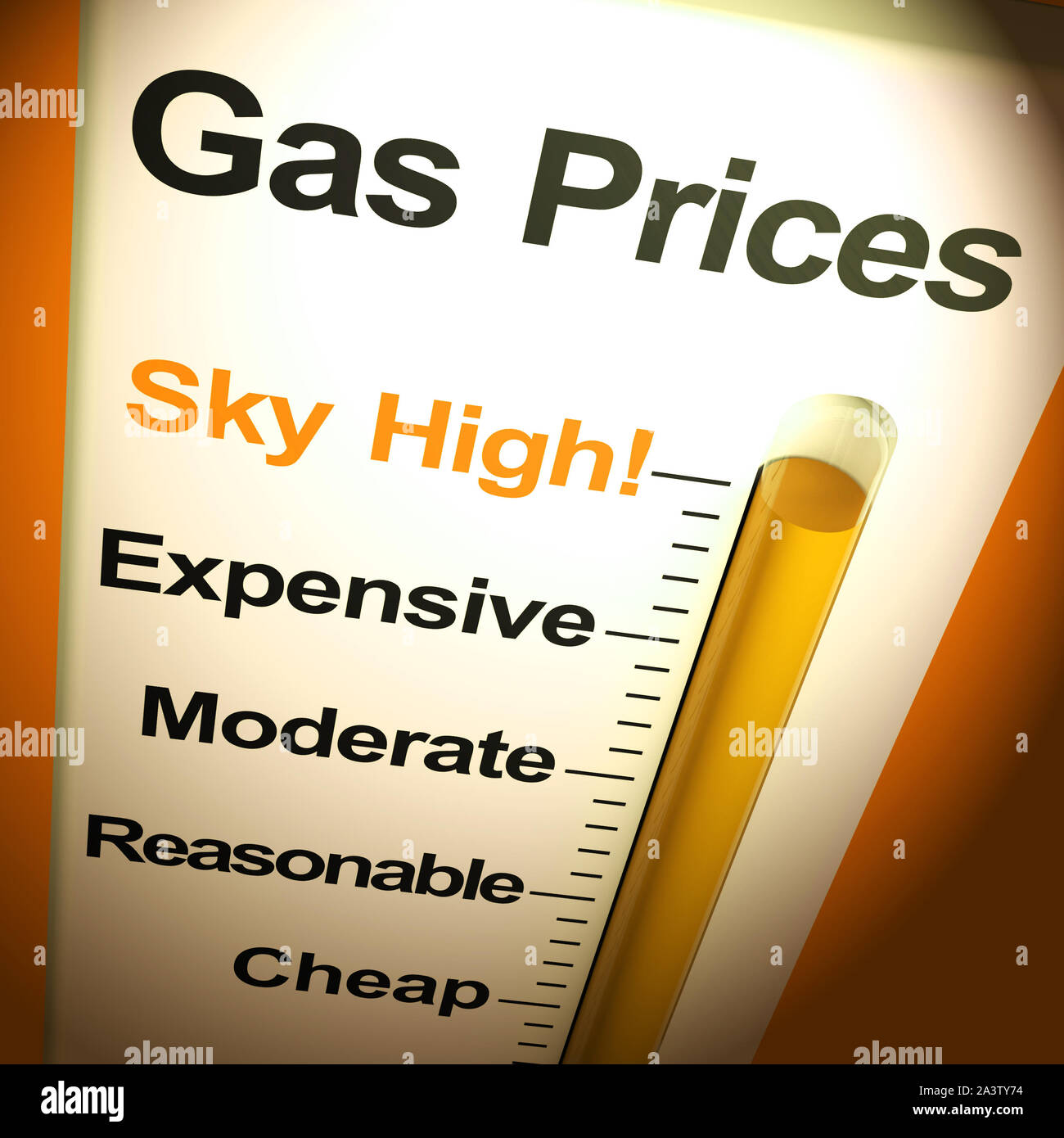 Gas prices skyhigh means expensive fuel prices for the car. Costly and unreasonable oil or